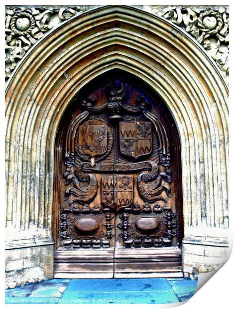 The West door of Bath Abbey, Bath. Print by john hill