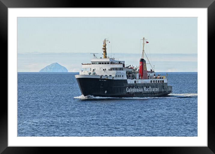 The MV Isle of Arran and Ailsa Craig Framed Mounted Print by Allan Durward Photography