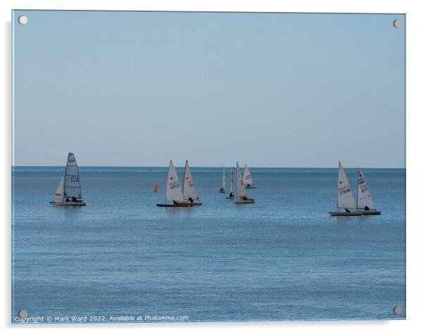 Yachts on the water. Acrylic by Mark Ward