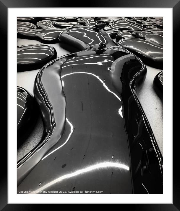 Chrome abstract shape Framed Mounted Print by Anthony Goehler