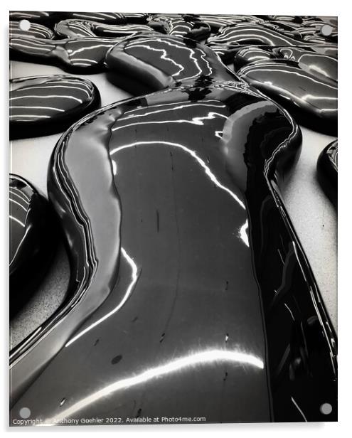 Chrome abstract shape Acrylic by Anthony Goehler