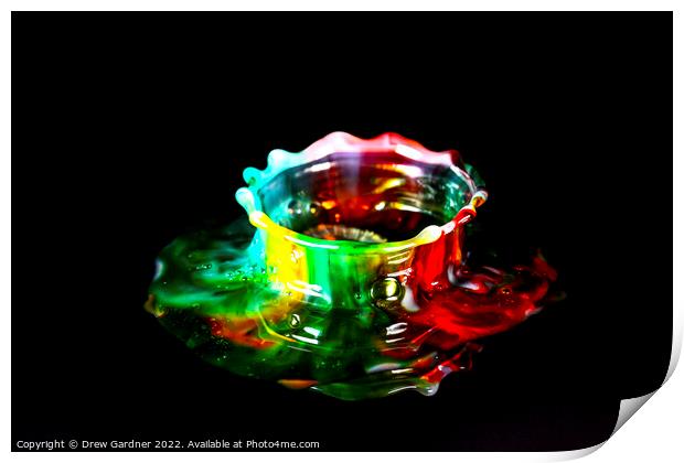 Multi coloured droplets Print by Drew Gardner