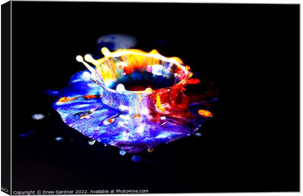 Multi coloured droplets Canvas Print by Drew Gardner