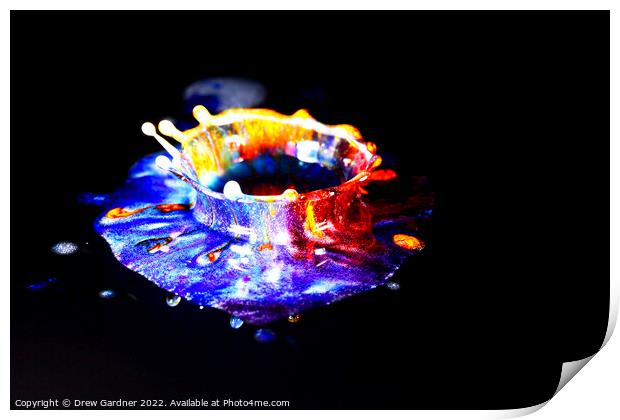 Multi coloured droplets Print by Drew Gardner