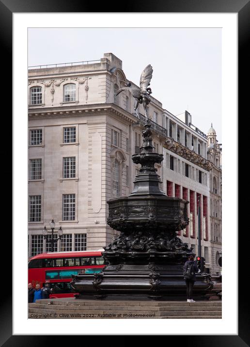 Eros in Piccadilly Circus Framed Mounted Print by Clive Wells