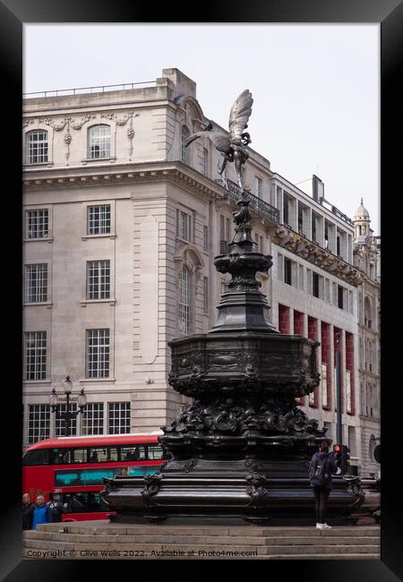 Eros in Piccadilly Circus Framed Print by Clive Wells