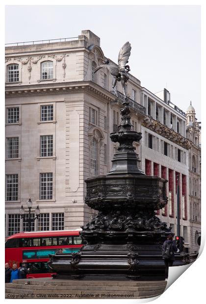 Eros in Piccadilly Circus Print by Clive Wells