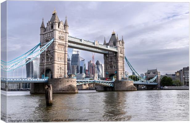 Tower Bridge seen at high tide Canvas Print by Clive Wells