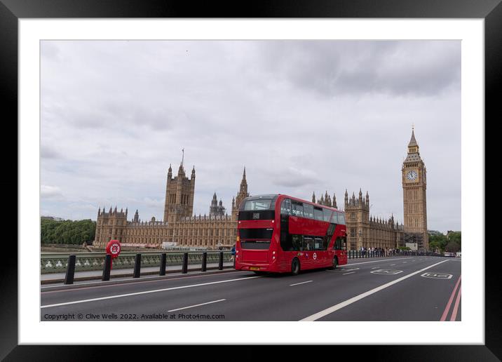 Overcast sky over Parliment Framed Mounted Print by Clive Wells