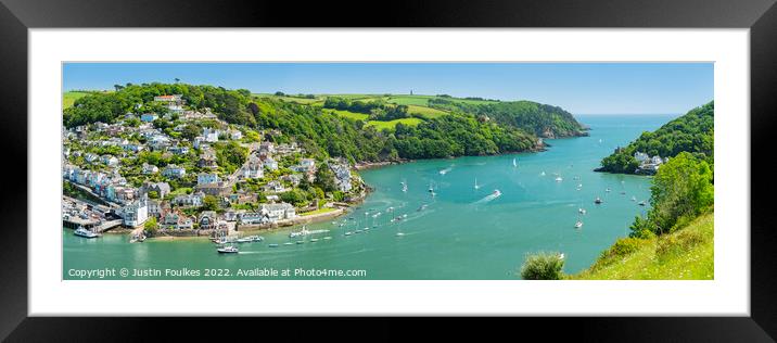 Panoramic view of Kingswear from Dartmouth Framed Mounted Print by Justin Foulkes