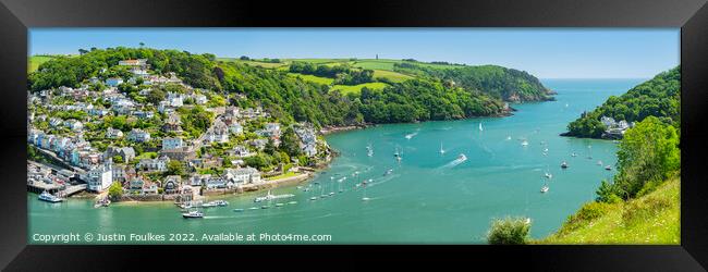 Panoramic view of Kingswear from Dartmouth Framed Print by Justin Foulkes