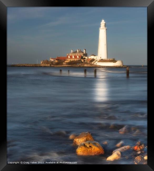 St Mary's Lighthouse Northumberland long exposure Framed Print by Craig Yates