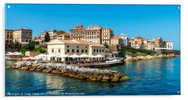 Corfu Town Acrylic by Craig Yates