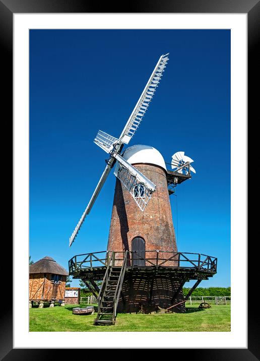 Wilton Windmill and Granary Framed Mounted Print by Joyce Storey