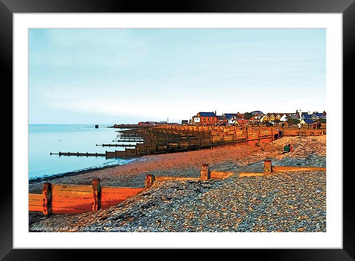 Whitstable Beach, Kent Framed Mounted Print by Jeff Laurents