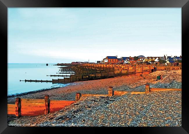 Whitstable Beach, Kent Framed Print by Jeff Laurents
