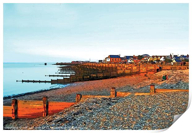 Whitstable Beach, Kent Print by Jeff Laurents