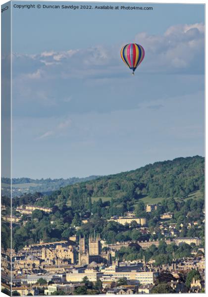 Ultramagic Hor air balloon over Bath               Canvas Print by Duncan Savidge