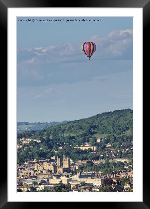 Ultramagic Hor air balloon over Bath               Framed Mounted Print by Duncan Savidge