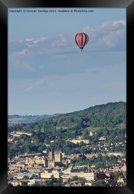 Ultramagic Hor air balloon over Bath               Framed Print by Duncan Savidge