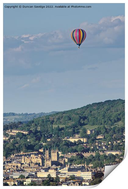 Ultramagic Hor air balloon over Bath               Print by Duncan Savidge