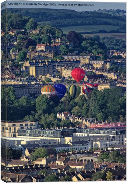 Rare hot air balloons launching from the Royal Crescent Bath Canvas Print by Duncan Savidge