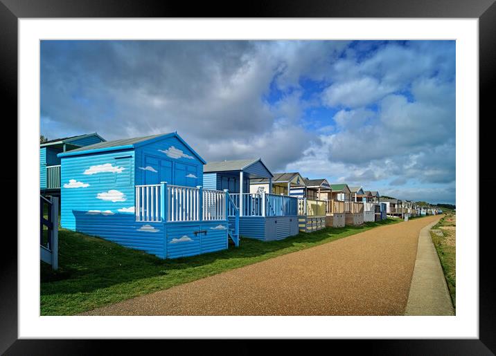 Tankerton Beach Huts  Framed Mounted Print by Darren Galpin