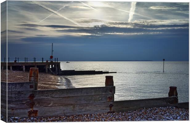 Whitstable Beach Sunset Canvas Print by Darren Galpin