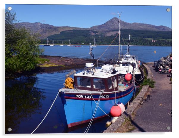 Fishing vessels at Brodick, Isle of Arran Acrylic by Allan Durward Photography