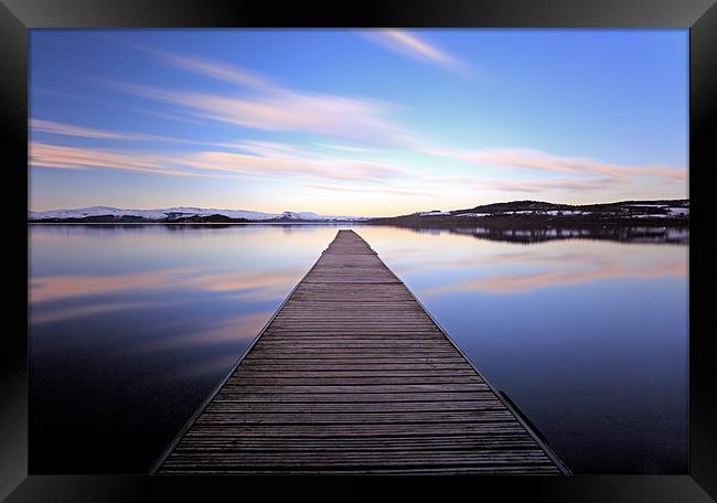 Loch Lomond Jetty Reflection Framed Print by Grant Glendinning