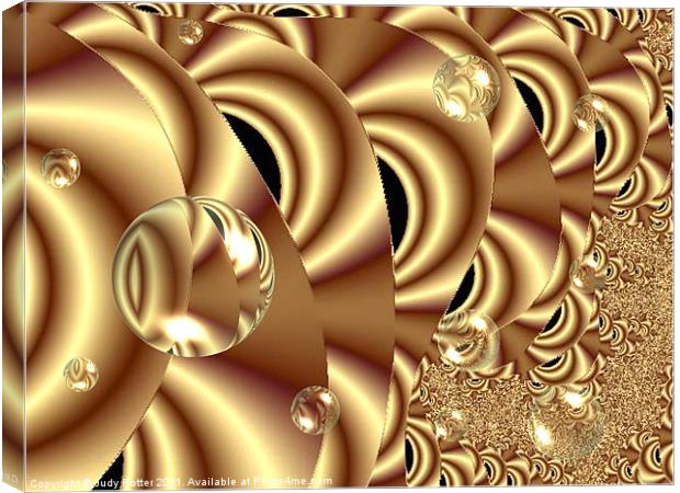 Golden Bubble Highway Canvas Print by Judy Potter