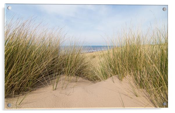 Sand dunes over Formby beach Acrylic by Jason Wells