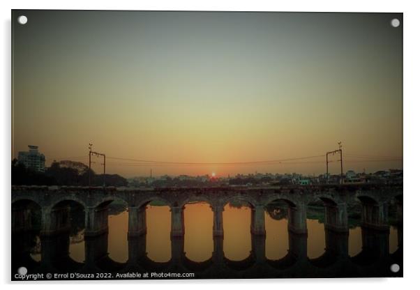 Harris Bridge Pune Acrylic by Errol D'Souza