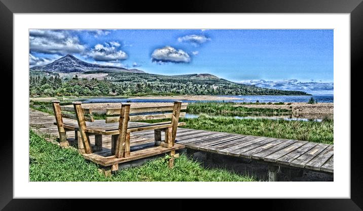Abstract view from fisherman`s boardwalk Arran Framed Mounted Print by Allan Durward Photography