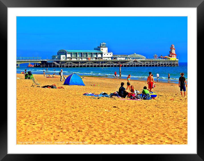 Bournemouth beach and pier, Dorset, UK. Framed Mounted Print by john hill
