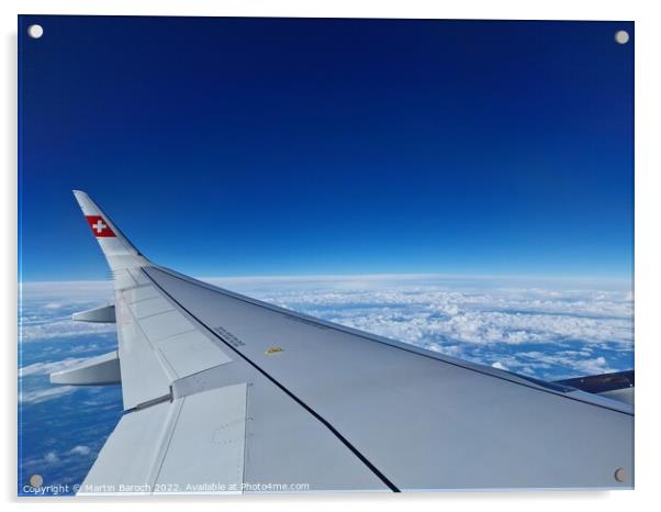 Flying Swiss Airlines  Acrylic by Martin Baroch