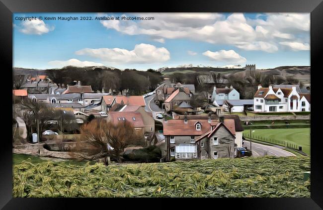 Bamburgh Village (Digital Art Image)  Framed Print by Kevin Maughan