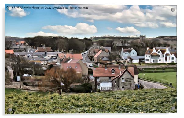 Bamburgh Village (Digital Art Image)  Acrylic by Kevin Maughan