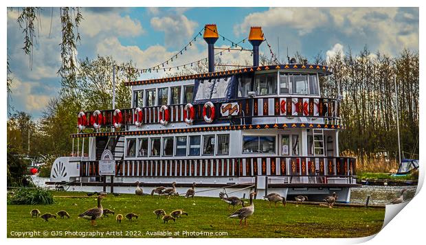 Southern Comfort Paddle Boat Print by GJS Photography Artist