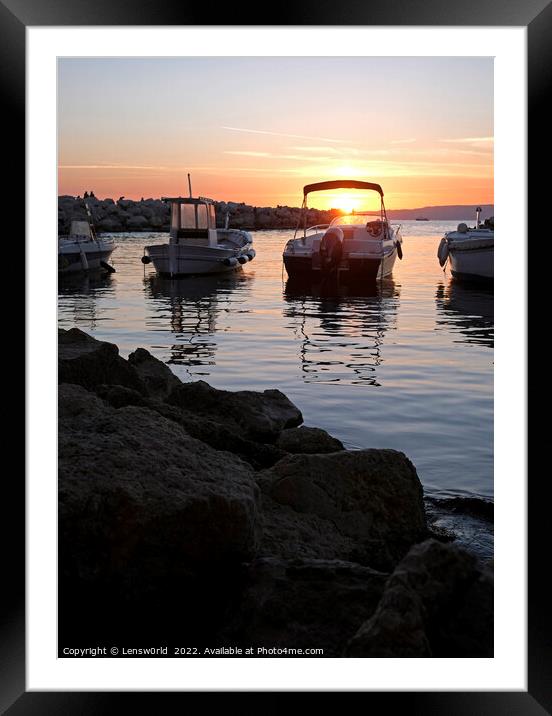 Boats at the coast of Marseille, France Framed Mounted Print by Lensw0rld 