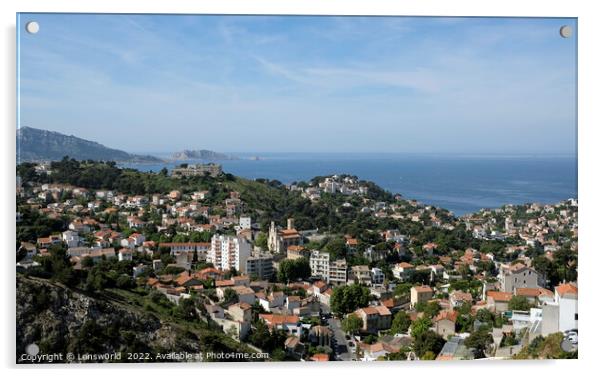 View over the city of Marseille from a hill Acrylic by Lensw0rld 