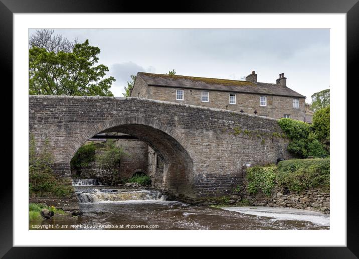 Bridge over River Bain, Bainbridge Framed Mounted Print by Jim Monk