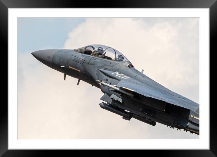 F-15 Strike Eagle CLimb Framed Mounted Print by J Biggadike
