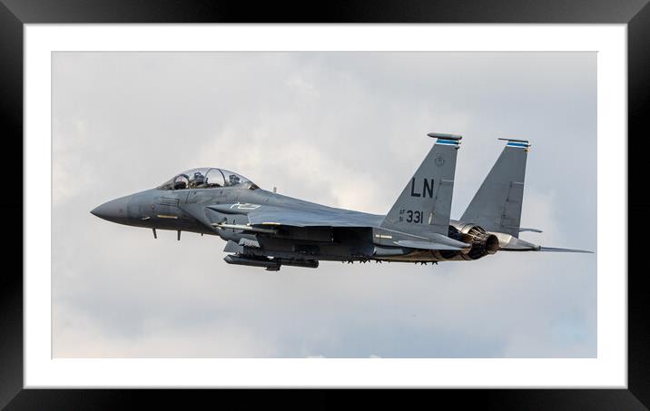F-15 Strike Eagle Framed Mounted Print by J Biggadike