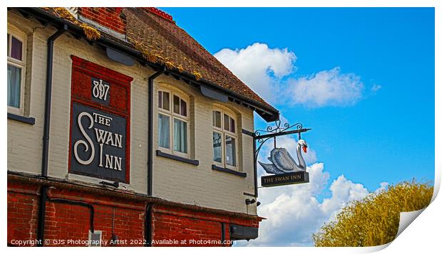 The Swan Inn Signs Print by GJS Photography Artist