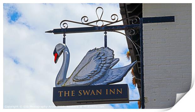 The Swan Inn Sign Print by GJS Photography Artist
