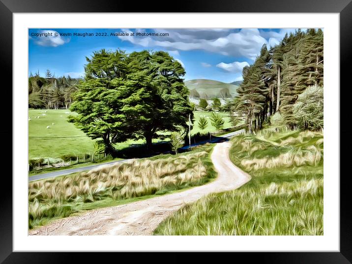 Ingram Valley 3 (Digital Art Image) Framed Mounted Print by Kevin Maughan