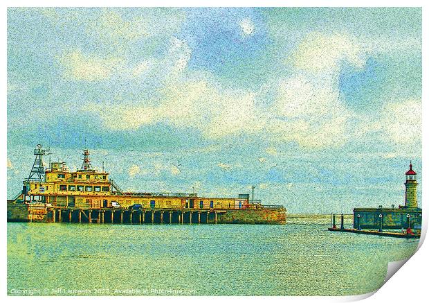 View of The Brasserie and Lighthouse, Ramsgate  Print by Jeff Laurents