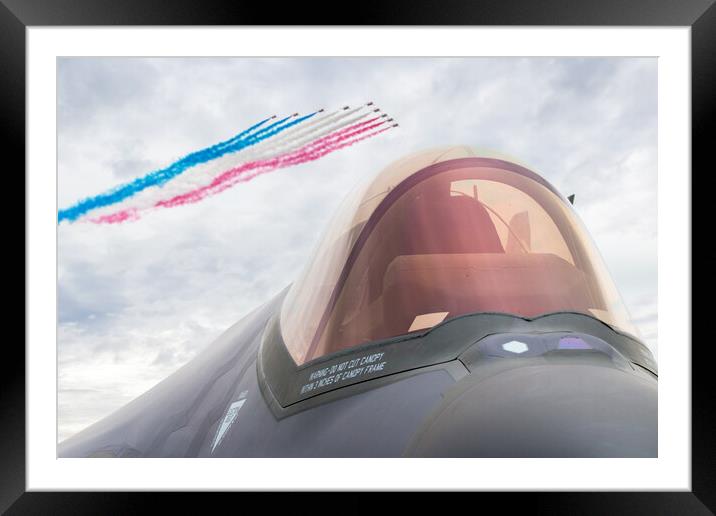 F-35 and Red Arrows Framed Mounted Print by J Biggadike