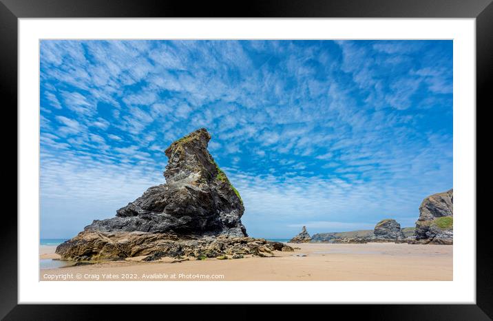 Bedruthan Steps Cornwall Framed Mounted Print by Craig Yates